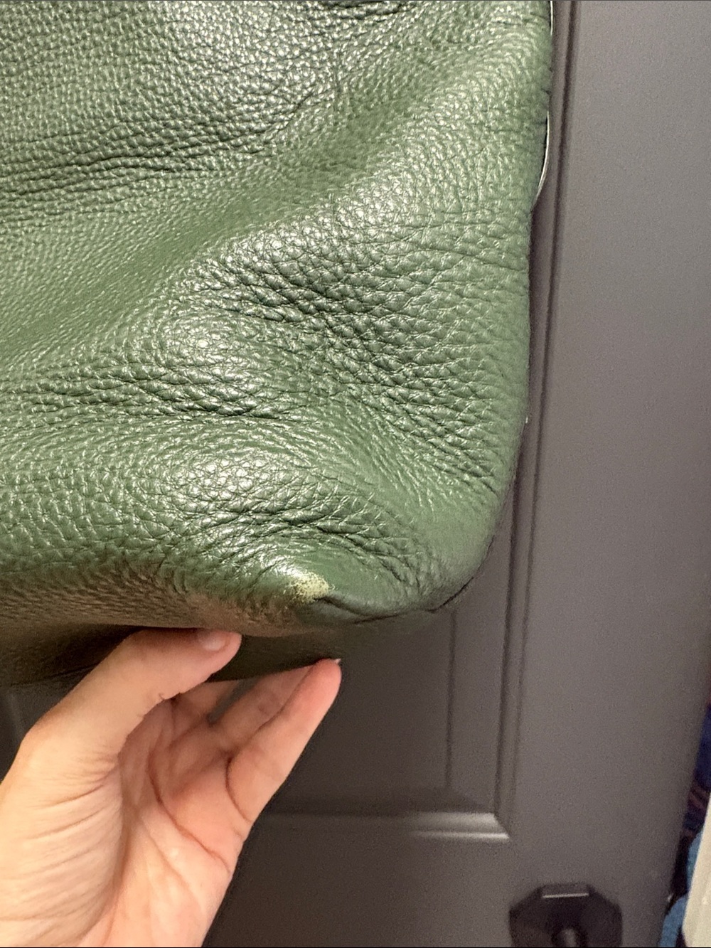Prada Forest Green Pebbled Leather Tote with Gold Hardware - Picture 8 of 14